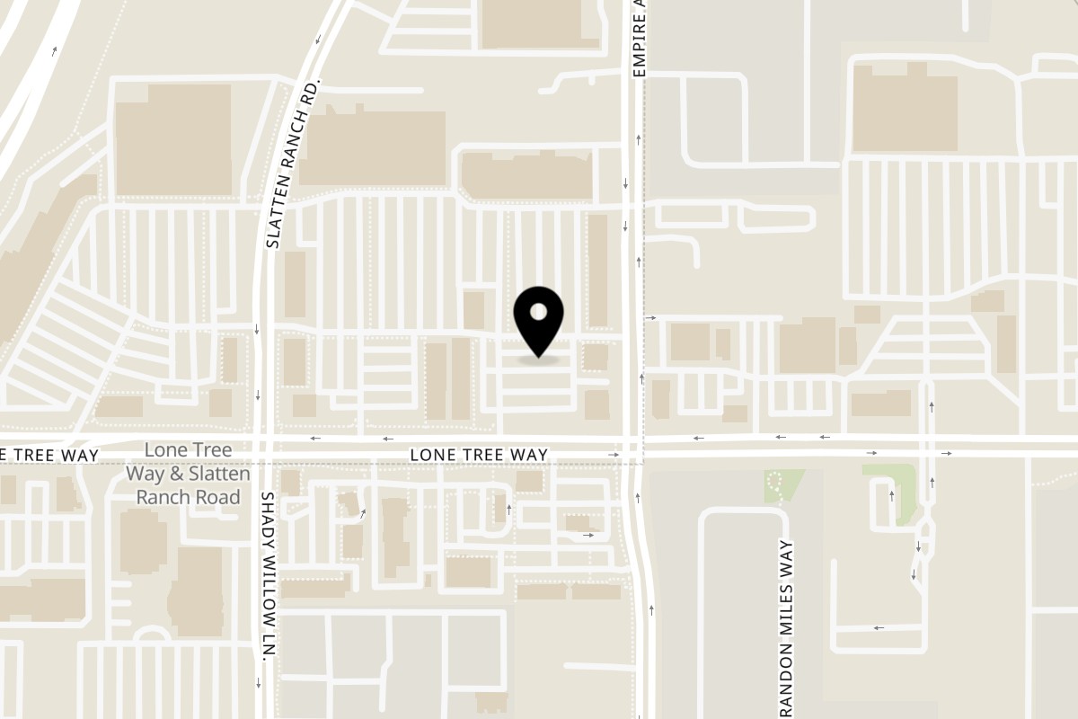 Map showing the location of Wing Bros Wings Bro Antioch on Empire Shopping Center in Brentwood